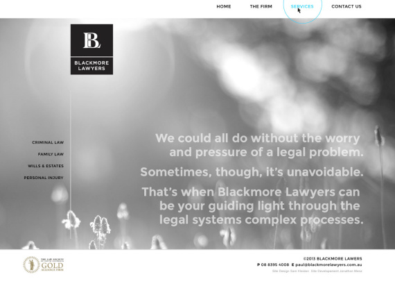 Blackmore Lawyers website design: www.blackmorelawyers.com.au