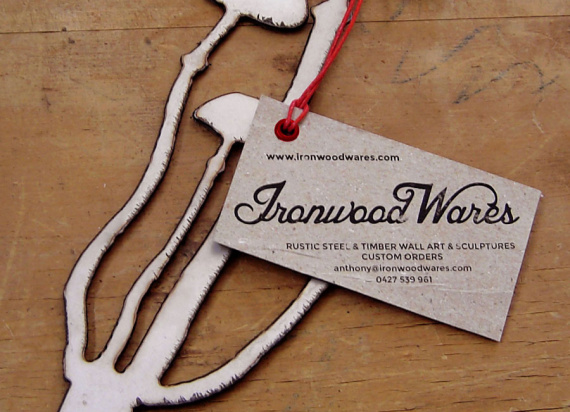 IronwoodWares logo and product tag design
